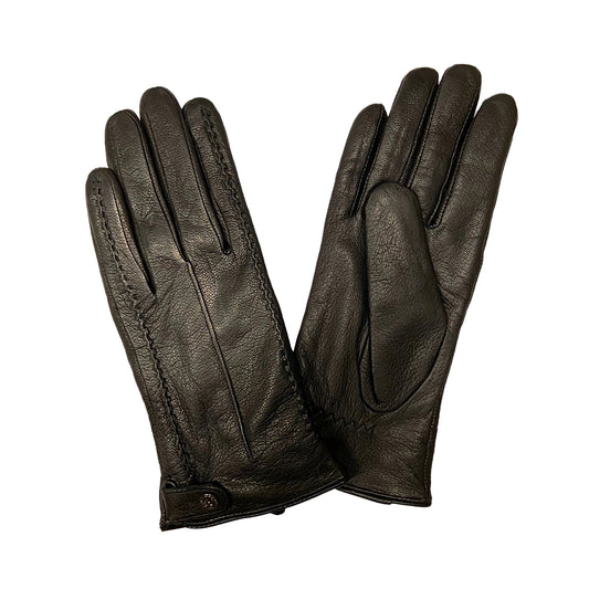 Svarta getskinnshandskar för kvinnor