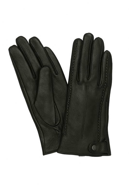 Svarta getskinnshandskar för kvinnor